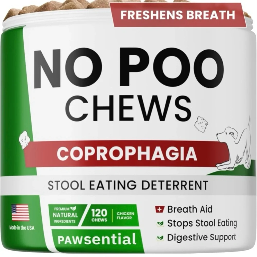 Pawsential NO POO CHEWS Coprophagia Stool Eating Deterrent 120CT